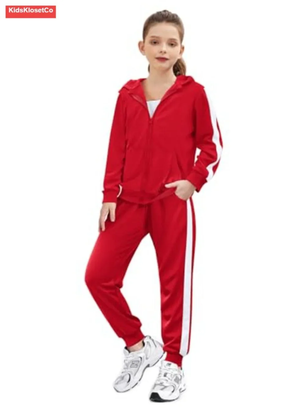 Girls Zip Up Hoodie and Jogger 2 Piece Tracksuit Sweatsuit Set